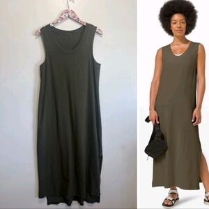All Yours Maxi Tank Dress Lululemon size Medium 6 Womens Olive Cotton Ptp 17"